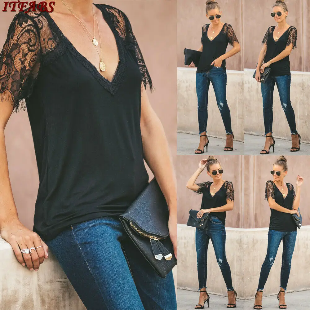 2019 The Newest Fashion Wear Take Cotton Blend Ladies Lace Casual Short Sleeve Shirt T-shirt Summer Tops Fashion
2019 The Newest Fashion Wear Take Cotton Blend Ladies Lace Casual Short Sleeve Shirt T-shirt Summer Tops Fashion