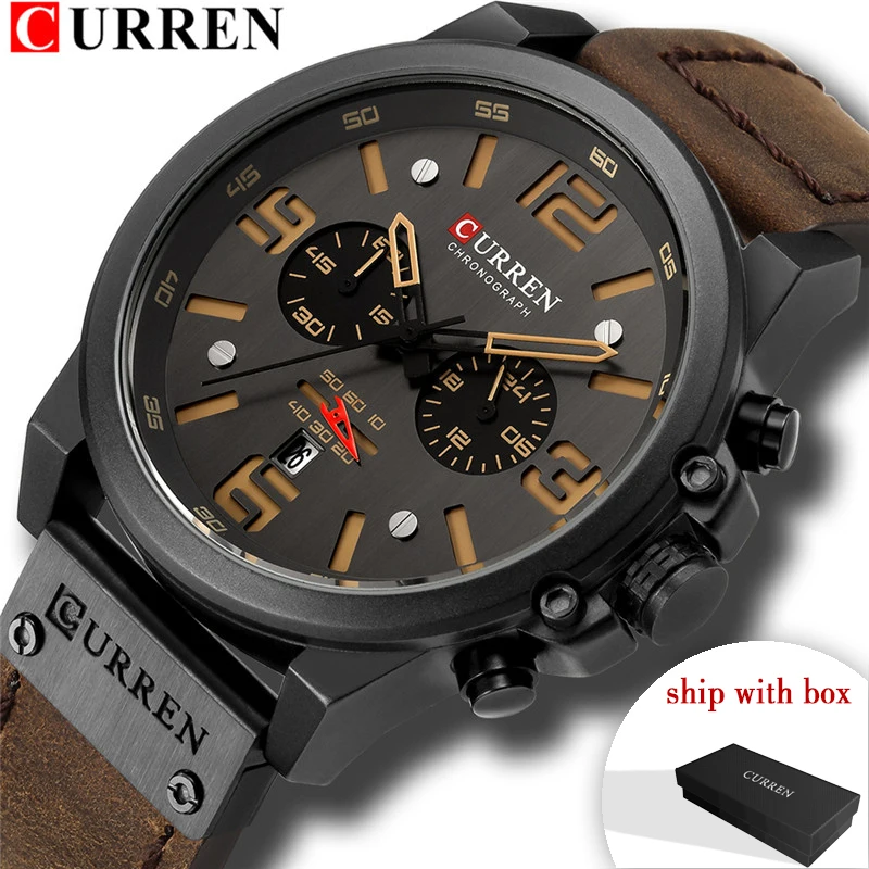 CURREN Top Brand Luxury Quartz Men Wristwatches Leather Male Clock Gift For Men Erkek Kol Saati Montre Homme with box hot sale
CURREN Top Brand Luxury Quartz Men Wristwatches Leather Male Clock Gift For Men Erkek Kol Saati Montre Homme with box hot sale