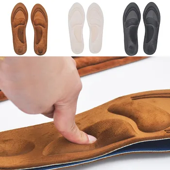 

4D Suede Memory Foam Orthotic Insoles For Shoes Arch Support Soft Breathable Healthy Flat Foot Feet Care Inserts Soles Shoe Pads