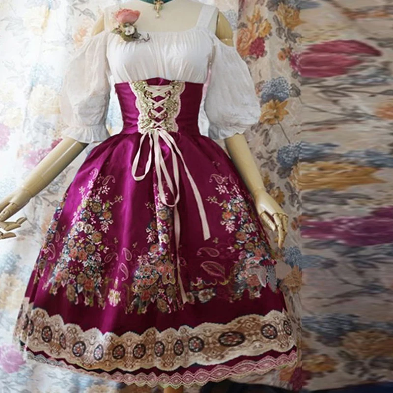 Umeko Women Dress Off Shoulder Lolita Style Gothic Dress Cosplay Plus Size Dress Vintage Printed Puff Sleeve Bandage Dress 2019
Umeko Women Dress Off Shoulder Lolita Style Gothic Dress Cosplay Plus Size Dress Vintage Printed Puff Sleeve Bandage Dress 2019