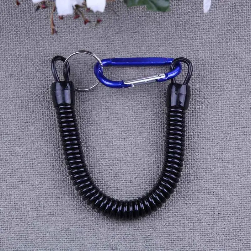 Coiled lanyard fishing rope protection line safety wire camping 1.35 meters maximum stretching tool | Спорт и развлечения
