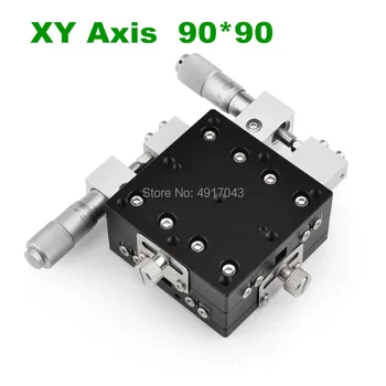 

Free shipping XY Axis 90*90mm Trimming Station Manual Displacement Platform Linear Stage Sliding Table XY90-LM XY90-C LY90-R