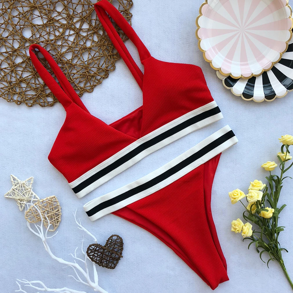 Womens High Waisted Bikini Set Striped Beachwear Tnakini Swimwear Swimsuit 2019 Summer Ladies Bathing Suit
Womens High Waisted Bikini Set Striped Beachwear Tnakini Swimwear Swimsuit 2019 Summer Ladies Bathing Suit