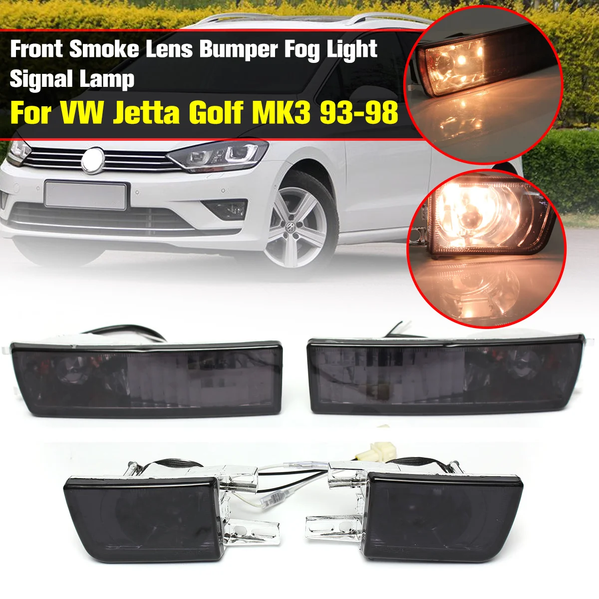 Front Bumper Smoke Lens Fog Light Turn Signal Light Lamp For VW Golf for Jetta Mk3 1993 1994 1995 1996 1997 1998 12V 21W
Front Bumper Smoke Lens Fog Light Turn Signal Light Lamp For VW Golf for Jetta Mk3 1993 1994 1995 1996 1997 1998 12V 21W