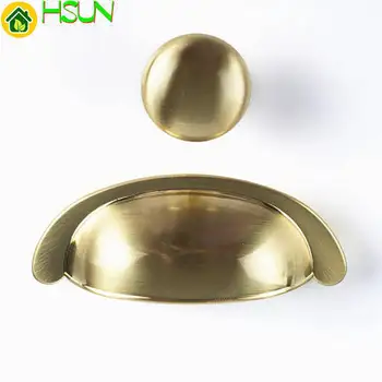 

3.0'' Dresser Pulls Drawer Knobs Pull Handles Cup Bin Shell Pull Brushed Brass Gold Kitchen Cabinet Handle Knob Hardware 76mm