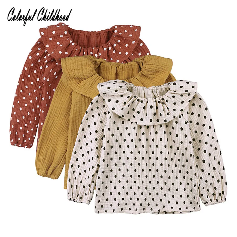 New Girls Blouse Autumn Spring Cotton And Linen Polka Dot Pullover Tee Toddler Big Girl Lotus Leaf Collar Long Sleeve Tops&shirt
New Girls Blouse Autumn Spring Cotton And Linen Polka Dot Pullover Tee Toddler Big Girl Lotus Leaf Collar Long Sleeve Tops&shirt