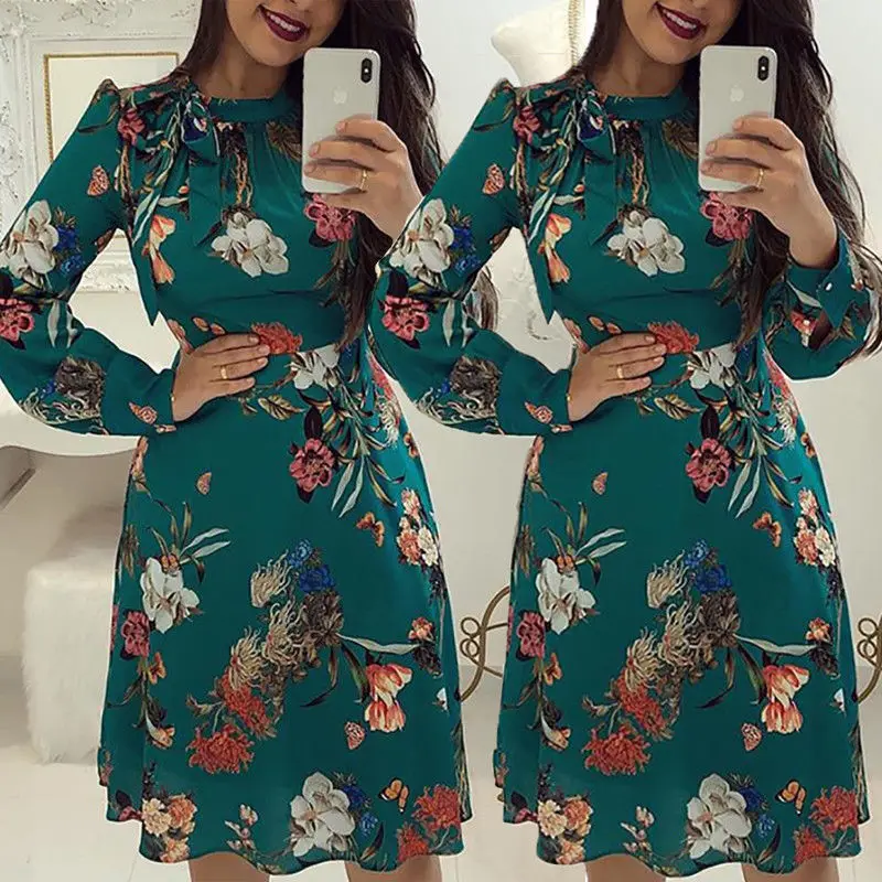 Fashion Casual Floral Print Women Bandage Bodycon Long Sleeve Long Party Cocktail Pullover Dress Autumn Clothes Cotton Blend
Fashion Casual Floral Print Women Bandage Bodycon Long Sleeve Long Party Cocktail Pullover Dress Autumn Clothes Cotton Blend