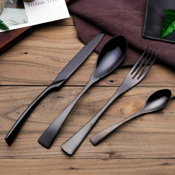 Drop Shipping Black Cutlery Set Stainless Steel Dinnerware Tableware Silverware Set Dinner Knife Fork Western Food Set
Drop Shipping Black Cutlery Set Stainless Steel Dinnerware Tableware Silverware Set Dinner Knife Fork Western Food Set