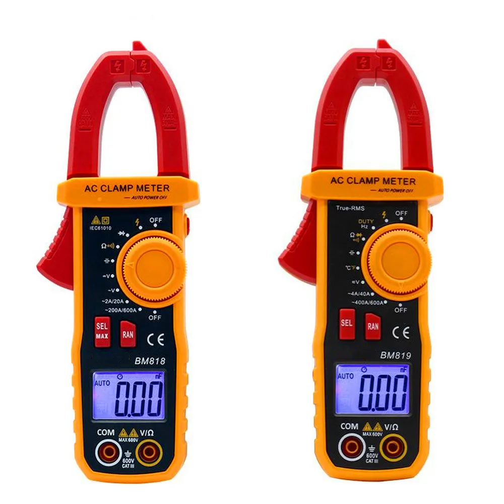BM818 BM819 Digital Multimeter Ammeter ACV/DCV/ACA Auto Range Measurement of Large Capacitance NCV Digital Clamp Meter
BM818 BM819 Digital Multimeter Ammeter ACV/DCV/ACA Auto Range Measurement of Large Capacitance NCV Digital Clamp Meter
