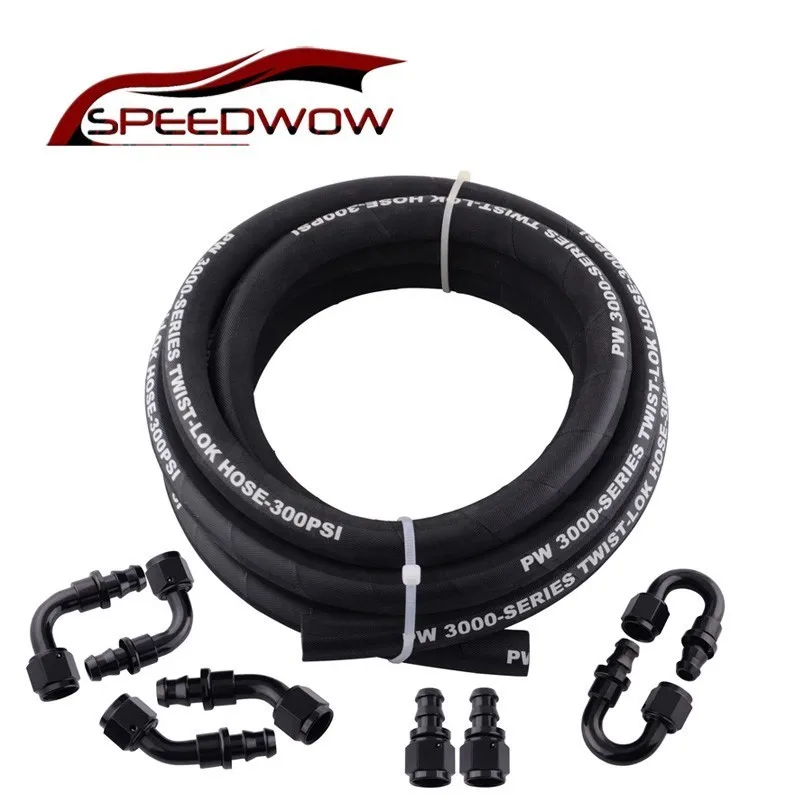 SPEEDWOW AN6 3M Rubber Push on Oil Fuel Hose Line Pipe Kit With 0+45+90+180 Degree Fuel Fittings Hose End Adapter Oil Cooler Set
SPEEDWOW AN6 3M Rubber Push on Oil Fuel Hose Line Pipe Kit With 0+45+90+180 Degree Fuel Fittings Hose End Adapter Oil Cooler Set