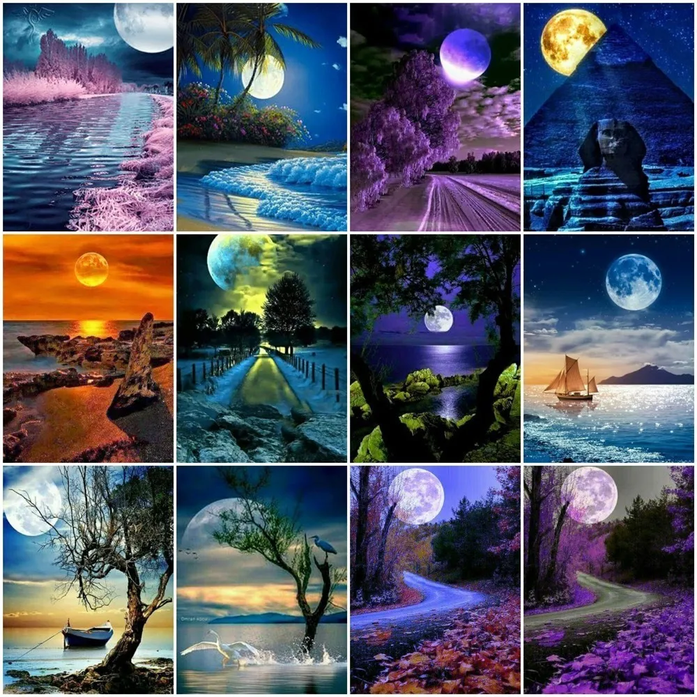 Huacan 5D DIY Diamond Embroidery Landscape Night Moon Mosaic Daimond Painting Scenery Full Square Home Decor Gift
Huacan 5D DIY Diamond Embroidery Landscape Night Moon Mosaic Daimond Painting Scenery Full Square Home Decor Gift