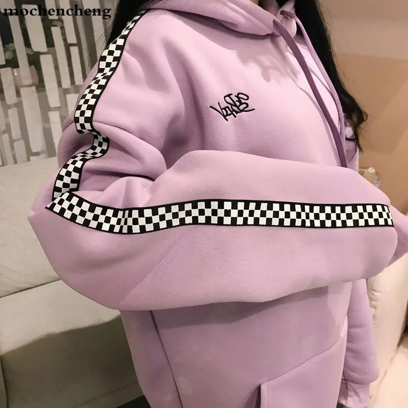 2019 Spring Autumn Korean Women's Fashion Long Pullover Plus Velvet Checkered Embroidery Letters Hoodies Top Plaid Sweatshirt
2019 Spring Autumn Korean Women's Fashion Long Pullover Plus Velvet Checkered Embroidery Letters Hoodies Top Plaid Sweatshirt