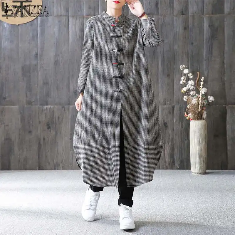 ZANZEA Women Plaid Long Maxi Dress Autumn Mandarin Long Sleeve Buttons Vestido Casual Kaftan Robe Ladies Dresses Plus Size 5XL
ZANZEA Women Plaid Long Maxi Dress Autumn Mandarin Long Sleeve Buttons Vestido Casual Kaftan Robe Ladies Dresses Plus Size 5XL