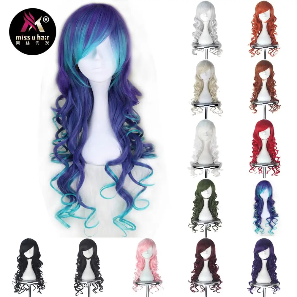 Miss U Hair Synthetic Women Curly Blue Purple Red Pink Black White Color Party Cosplay Wig Anti the Holic role play hair
Miss U Hair Synthetic Women Curly Blue Purple Red Pink Black White Color Party Cosplay Wig Anti the Holic role play hair