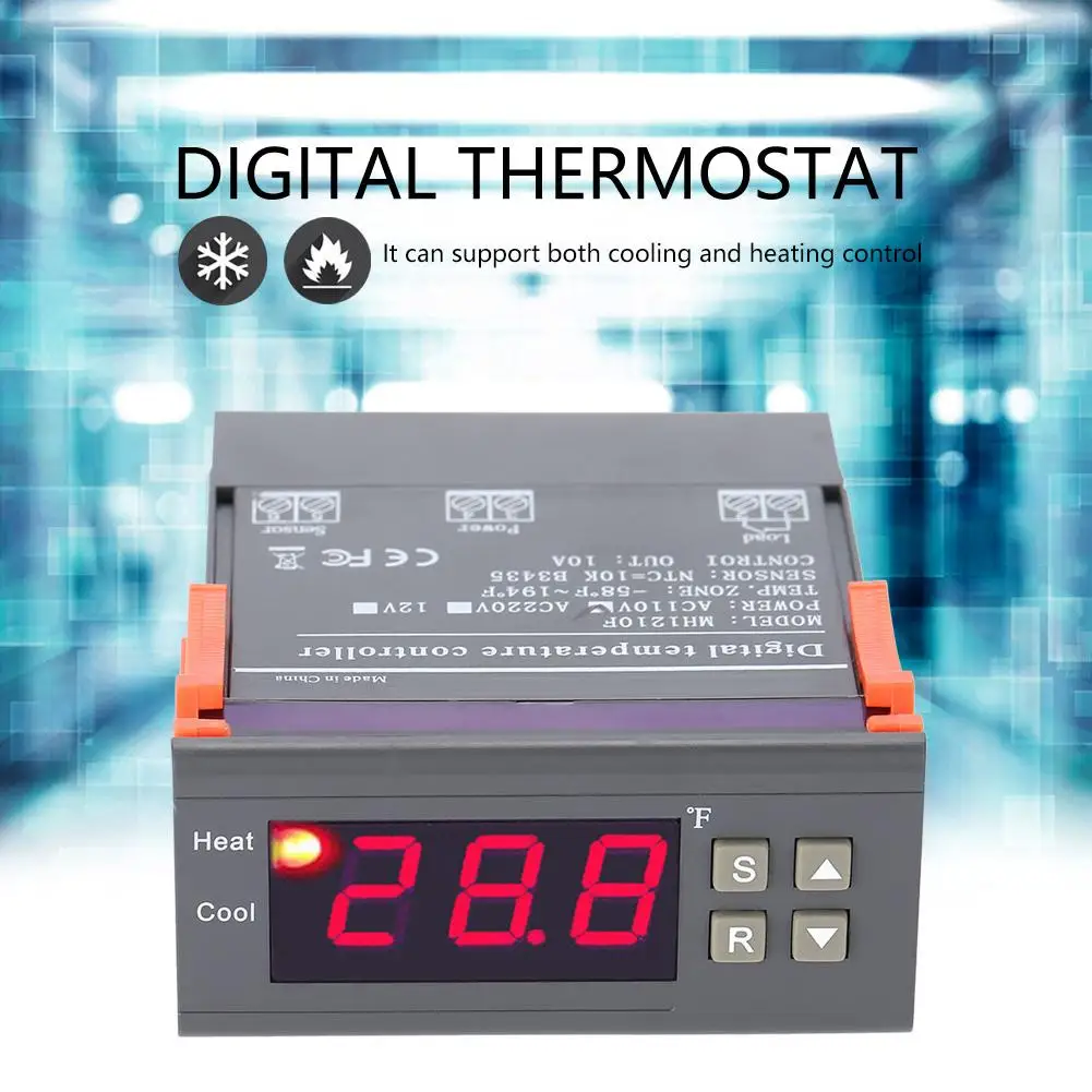 MH1210F Digital termometro Temperature Control Controller Thermostat -58~194 Fahrenheit Sensor AC110V Thermostat Controller
MH1210F Digital termometro Temperature Control Controller Thermostat -58~194 Fahrenheit Sensor AC110V Thermostat Controller