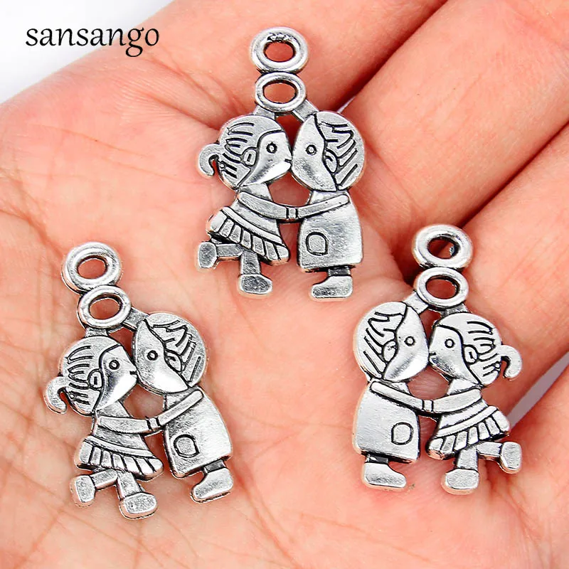 10pc Vintage Charm Silver Boy/Girl Kiss Love Pendant Beads For Jewelry Accessories Making Craft DIY Necklace Bracelet Fit Unisex
10pc Vintage Charm Silver Boy/Girl Kiss Love Pendant Beads For Jewelry Accessories Making Craft DIY Necklace Bracelet Fit Unisex