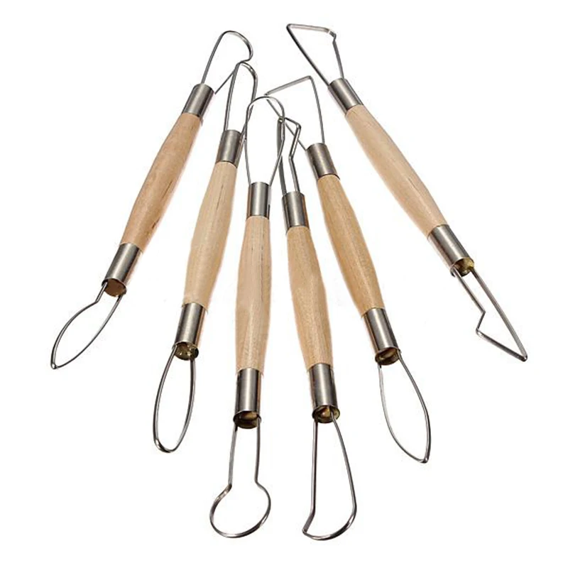 6Pcs Wooden Twin End 6'' Pottery Clay Fimo Sculpting Carving Modeling Tools Double-ended Pottery Tool Set for DIY Craft
6Pcs Wooden Twin End 6'' Pottery Clay Fimo Sculpting Carving Modeling Tools Double-ended Pottery Tool Set for DIY Craft