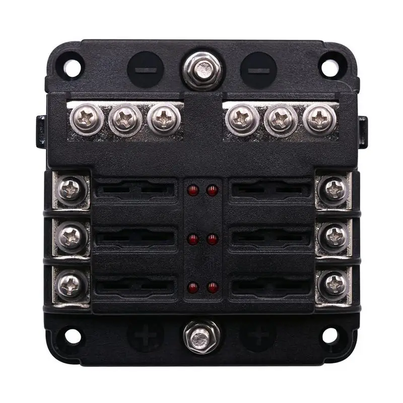6 Way Blade Fuse Box Block Holder LED Indicator For 32V Car Boat Marine Waterproof Durable
6 Way Blade Fuse Box Block Holder LED Indicator For 32V Car Boat Marine Waterproof Durable