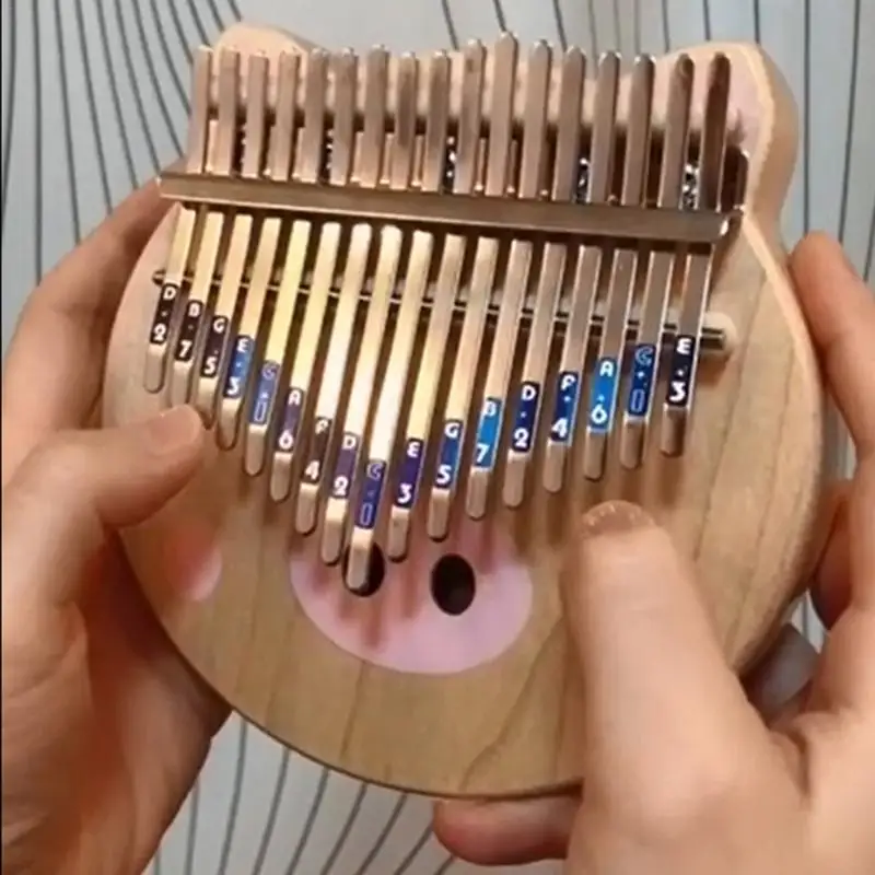 

Kalimba African Musical Instrument Piglet 17-key Thumb Piano Solid Wood Finger Piano Start Kit With Tuning Hammer For Kids Gifts