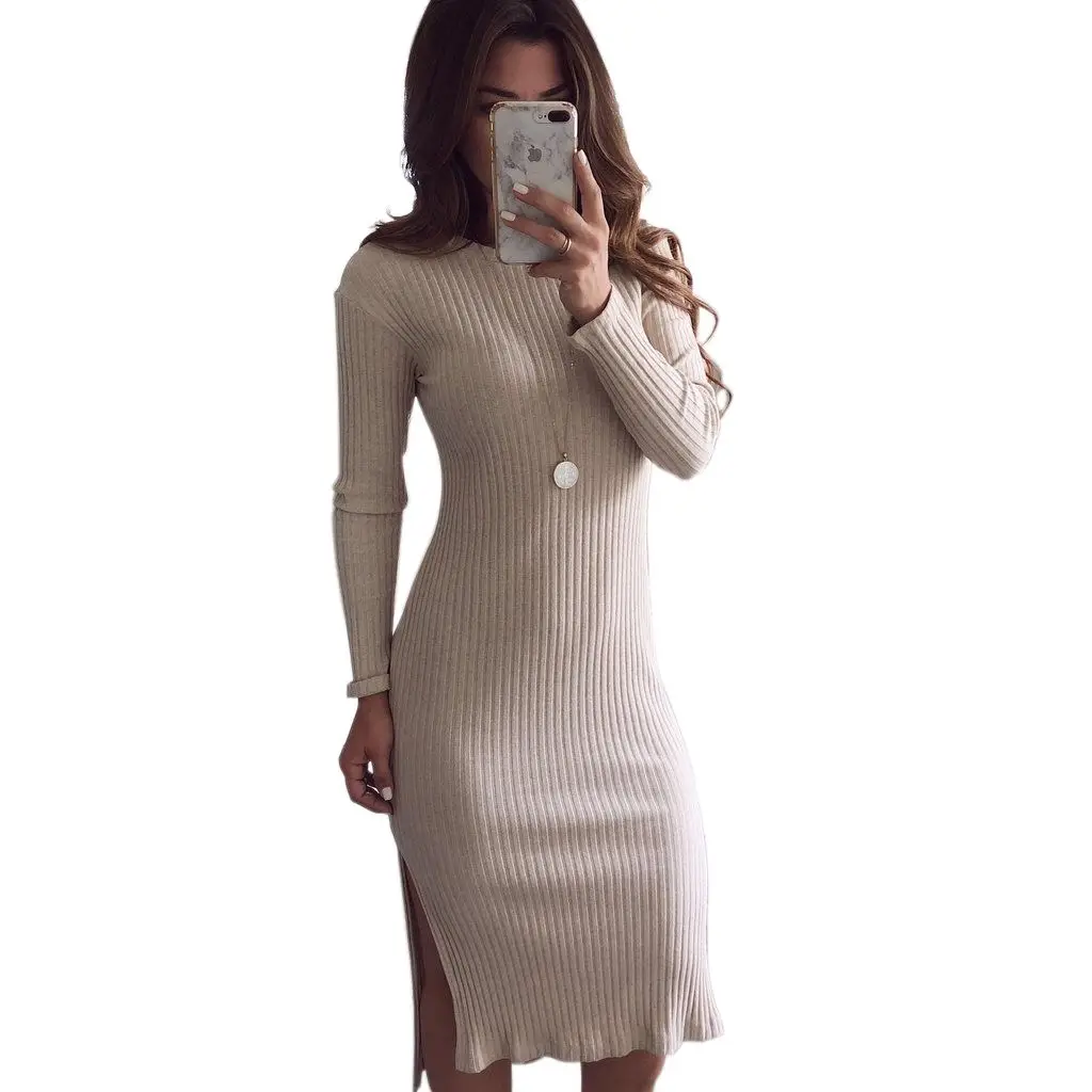MYTL Women Fashion Sexy O Neck Slit Sweater Bodycon Dress Ladies Casual Solid Color Long Sleeve Stretch Slim Knit Pencil Party
MYTL Women Fashion Sexy O Neck Slit Sweater Bodycon Dress Ladies Casual Solid Color Long Sleeve Stretch Slim Knit Pencil Party