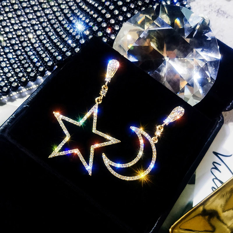 Asymmetrical Star Moon Long Earrings Female Net Red Exaggerated Earrings Senior Sensory Earrings
Asymmetrical Star Moon Long Earrings Female Net Red Exaggerated Earrings Senior Sensory Earrings