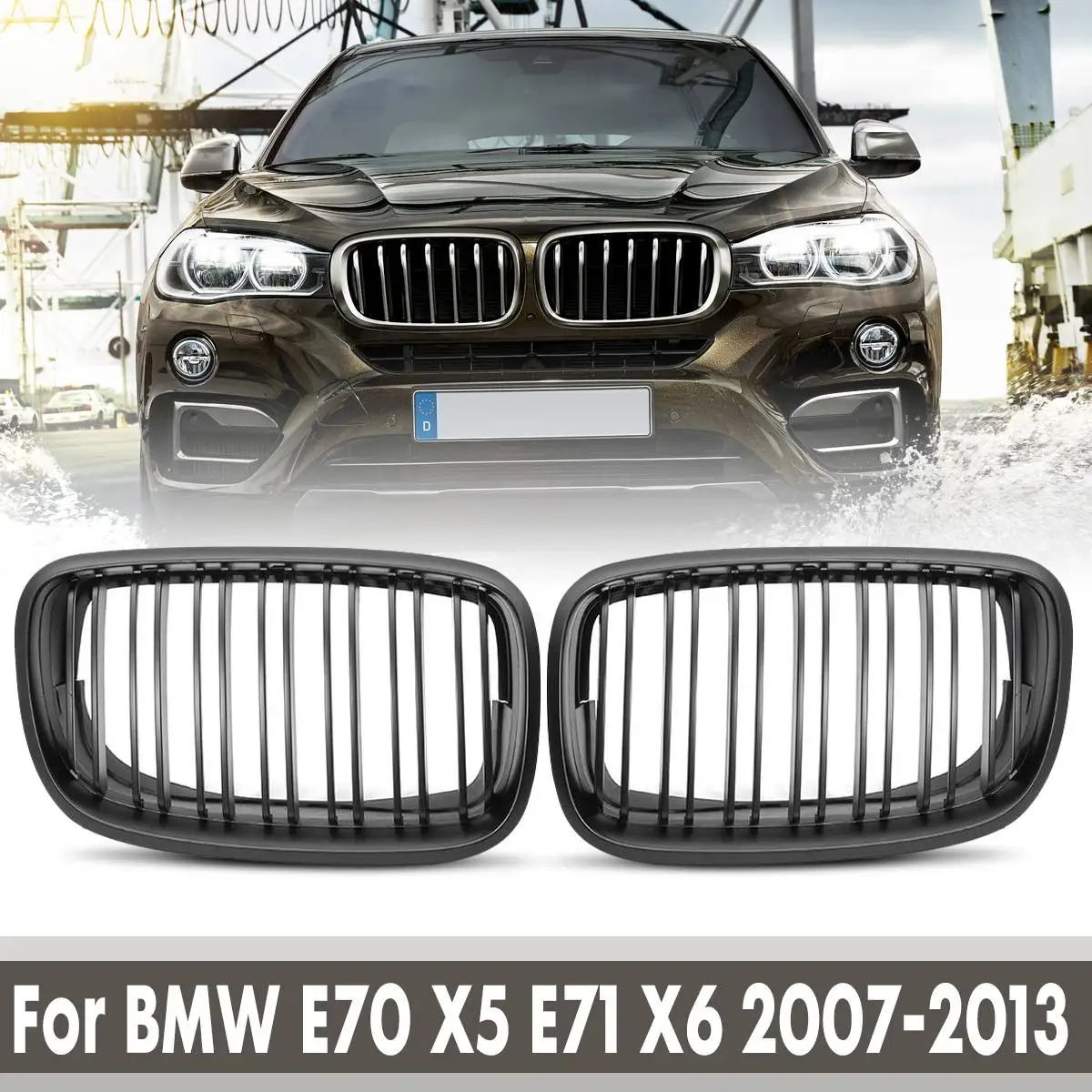 For BMW E70 E71X5 X6 2007 2008 2009 2010 2011 2012 2013 Pair Front Bumper Hood Kidney Sport Grills Grille Matte Gloss Black M
For BMW E70 E71X5 X6 2007 2008 2009 2010 2011 2012 2013 Pair Front Bumper Hood Kidney Sport Grills Grille Matte Gloss Black M