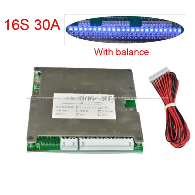 16S 48V LifePO4 Lithium Cell 30A Li-ion 18650 Battery Protection BMS PCM Board with Balance function
16S 48V LifePO4 Lithium Cell 30A Li-ion 18650 Battery Protection BMS PCM Board with Balance function