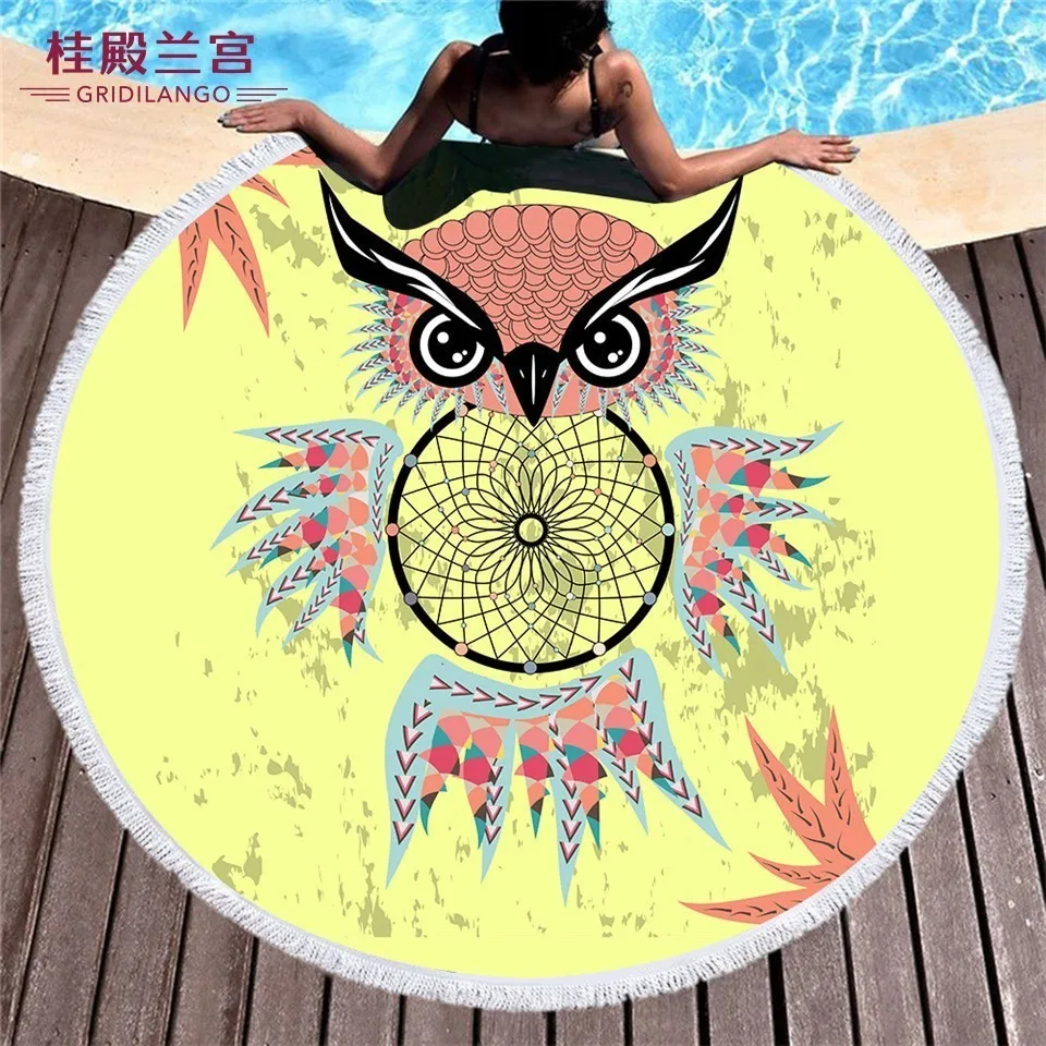 GRIDILANGO Multicolor Owl Round Beach Towel For Adult Kids Quickly Absorbtable Swimming Travel Outdoor Home Yoga Mat Bath Towel
GRIDILANGO Multicolor Owl Round Beach Towel For Adult Kids Quickly Absorbtable Swimming Travel Outdoor Home Yoga Mat Bath Towel