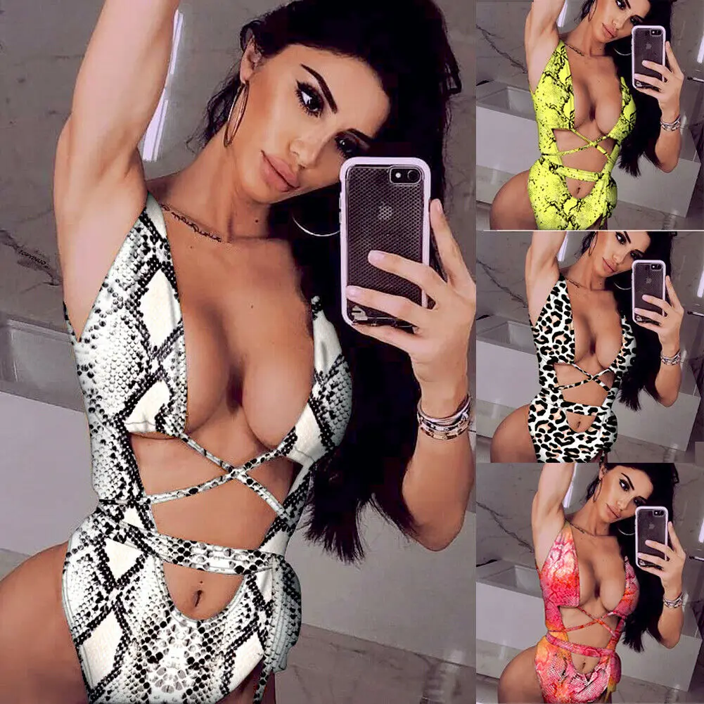 2019 women Swimwear Sexy one piece Bandage swimsuit swim suit thong Leopard Bathing suit female Monokini
2019 women Swimwear Sexy one piece Bandage swimsuit swim suit thong Leopard Bathing suit female Monokini
