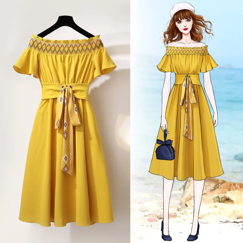 S-2XL slash neck summer dress retro style women beach long dress elegant party dress boho casual yellow pink chiffon dresses
S-2XL slash neck summer dress retro style women beach long dress elegant party dress boho casual yellow pink chiffon dresses