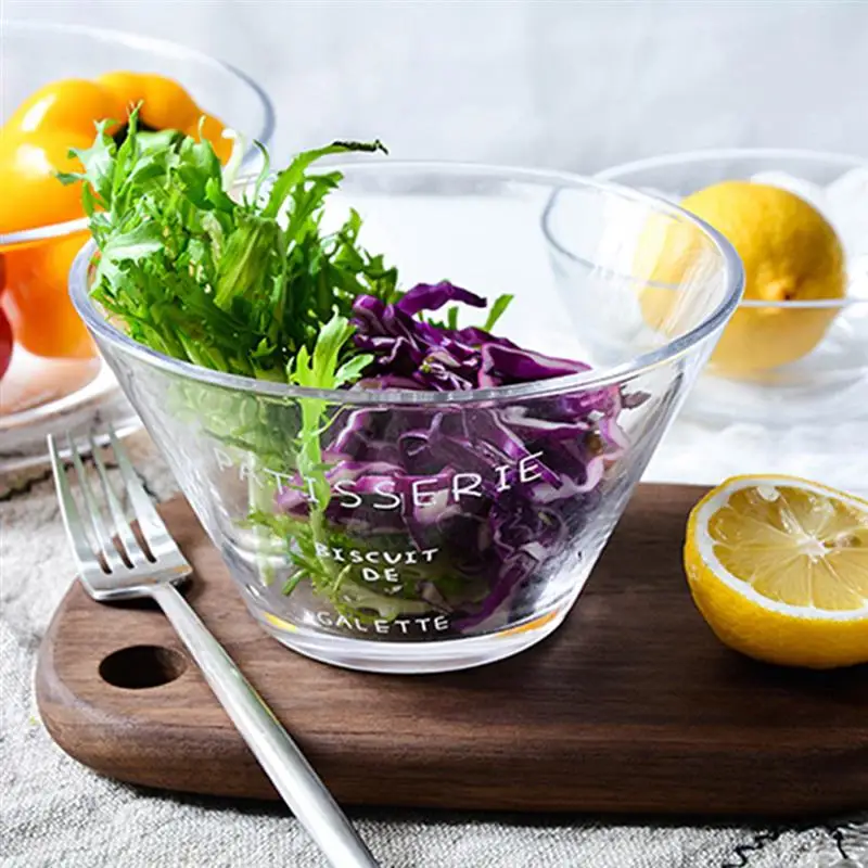 800ml Transparent Vegetable Salad Glass Bowl Decal Glass Salad Fruit Bowl Dessert Bowl Kitchen Tool Tableware
800ml Transparent Vegetable Salad Glass Bowl Decal Glass Salad Fruit Bowl Dessert Bowl Kitchen Tool Tableware