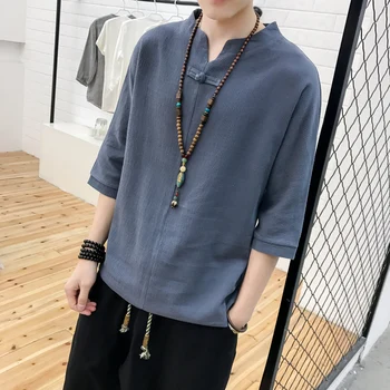 tshirt 2019 Summer China Wind Hot Sale Men's Wear V Single Buckle Design Short Sleeve streetwear tops Gray Free shipping
tshirt 2019 Summer China Wind Hot Sale Men's Wear V Single Buckle Design Short Sleeve streetwear tops Gray Free shipping