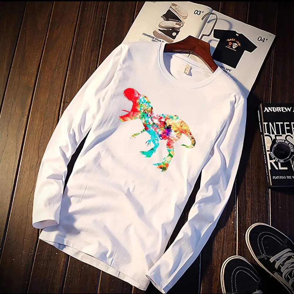 New Long Sleeve T Shirt Unisex Abstract Dinosaur Silhouette Print 100% Cotton Top Tee Casual O Neck Streetwear Clothing
New Long Sleeve T Shirt Unisex Abstract Dinosaur Silhouette Print 100% Cotton Top Tee Casual O Neck Streetwear Clothing