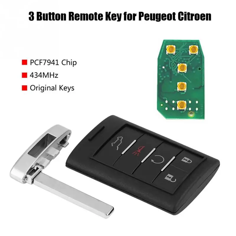 5 Button Car Keyless Entry Remote Control Key PCF7952 Chip 315MHz for Cadillac 10 11 12 13 14 15
5 Button Car Keyless Entry Remote Control Key PCF7952 Chip 315MHz for Cadillac 10 11 12 13 14 15