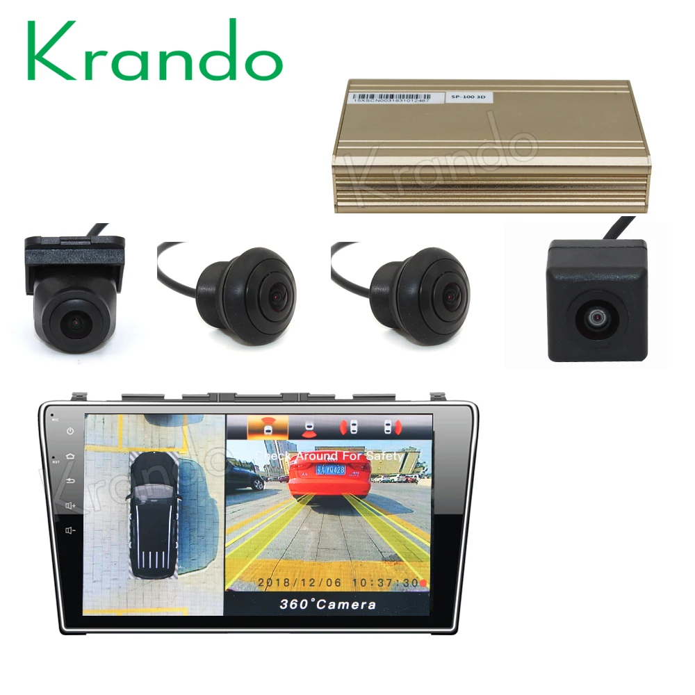 Krando Newest Car 3D Surround View Monitoring System 360 Degree Driving Bird View Panorama Camera 4CH DVR Recorder with sensor
Krando Newest Car 3D Surround View Monitoring System 360 Degree Driving Bird View Panorama Camera 4CH DVR Recorder with sensor