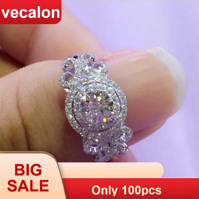 Vecalon New Women Jewelry ring Round cut 2ct AAAAA Zircon Cz 925 Sterling Silver Engagement wedding Band ring for women
Vecalon New Women Jewelry ring Round cut 2ct AAAAA Zircon Cz 925 Sterling Silver Engagement wedding Band ring for women