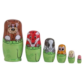 6pcs/set Wooden Russian Nesting Dolls Animal Pattern Matryoshka Dolls Decoration Toy Christmas Birthday Gift for Children Kids
6pcs/set Wooden Russian Nesting Dolls Animal Pattern Matryoshka Dolls Decoration Toy Christmas Birthday Gift for Children Kids
