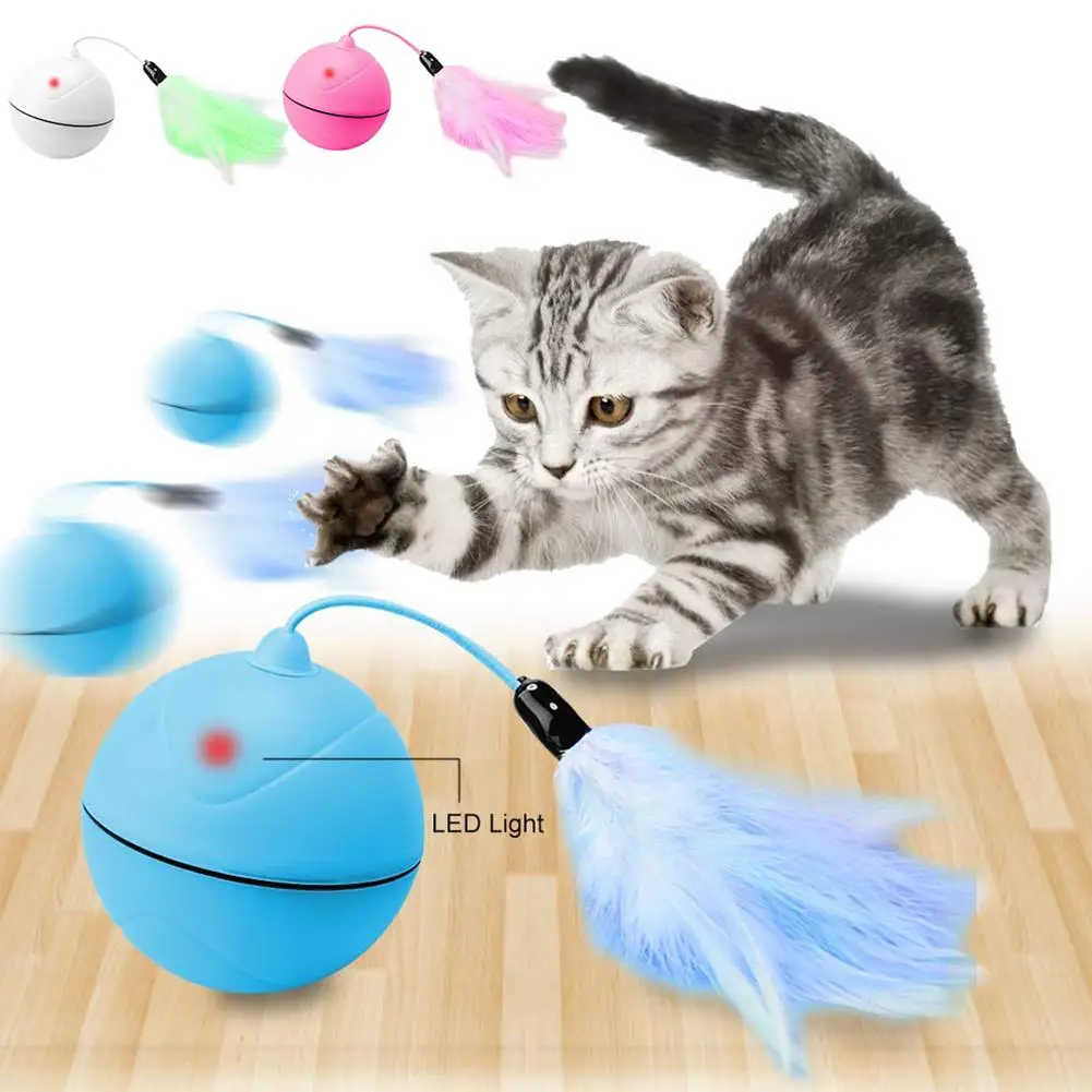 USB Charging Electric Cat Interactive Ball Toy with Rolling LED Light Pet Supply | Дом и сад