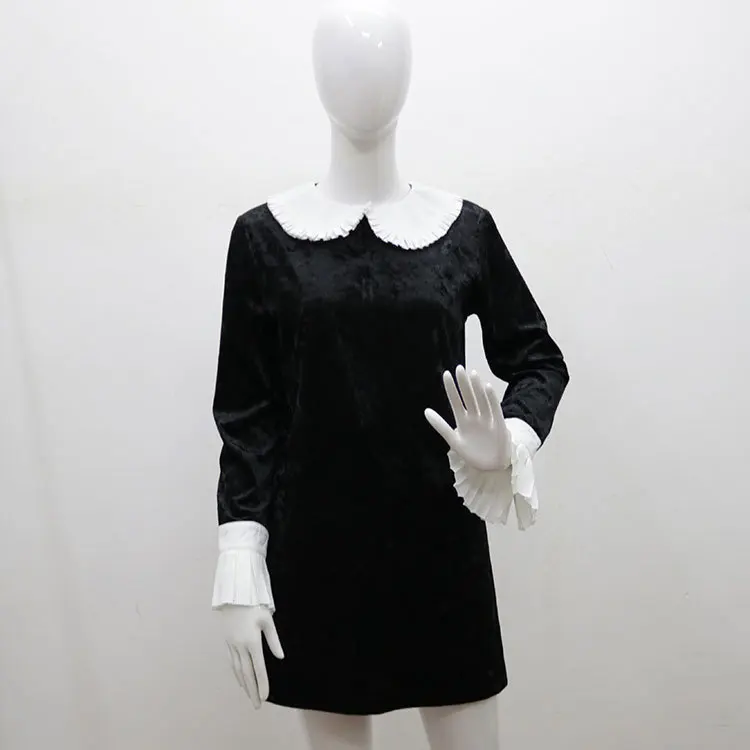 Sweet Doll Collar Velvet Lolita Dress Girls Women Dress Harajuku Vintage Long Sleeve Black Lace-Up Kawaii Velour Dress Female
Sweet Doll Collar Velvet Lolita Dress Girls Women Dress Harajuku Vintage Long Sleeve Black Lace-Up Kawaii Velour Dress Female