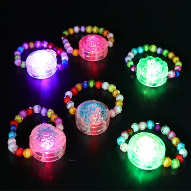 

2019 New Kids Adults LED Glowing Beads Wristband Flashing Bracelet Bangle Toys Bar KTV Nightclub Disco Rave Glow Party Supplies