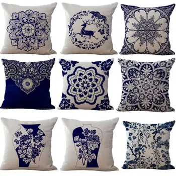 45*45 cm Vintage Blue Flower Cushion Cover Throw Pillowcase Cotton Linen Sofa Waist Pillow Cover Couch For Home Room Decoration
45*45 cm Vintage Blue Flower Cushion Cover Throw Pillowcase Cotton Linen Sofa Waist Pillow Cover Couch For Home Room Decoration
