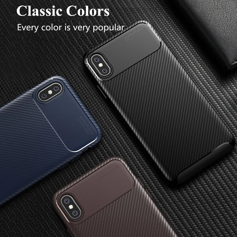 Чехол из углеродного волокна для iPhone X XS чехол MAX XR цветной высококачественный