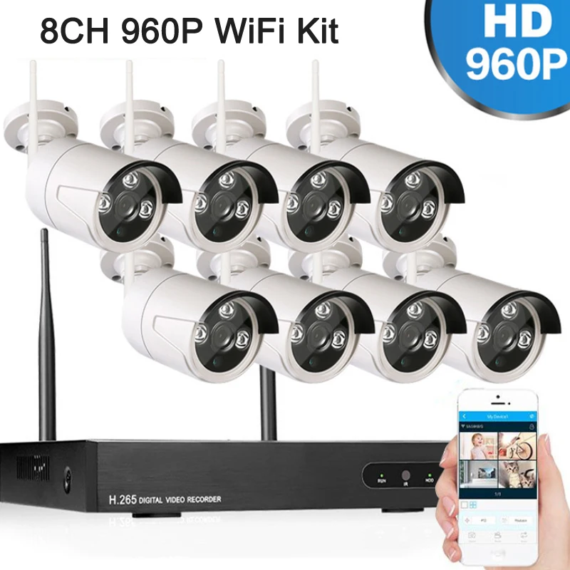 8CH CCTV System Wireless 1080P NVR 8PCS 1.3MP IR Outdoor P2P Wifi IP CCTV Security Camera System Video Surveillance Kit
8CH CCTV System Wireless 1080P NVR 8PCS 1.3MP IR Outdoor P2P Wifi IP CCTV Security Camera System Video Surveillance Kit