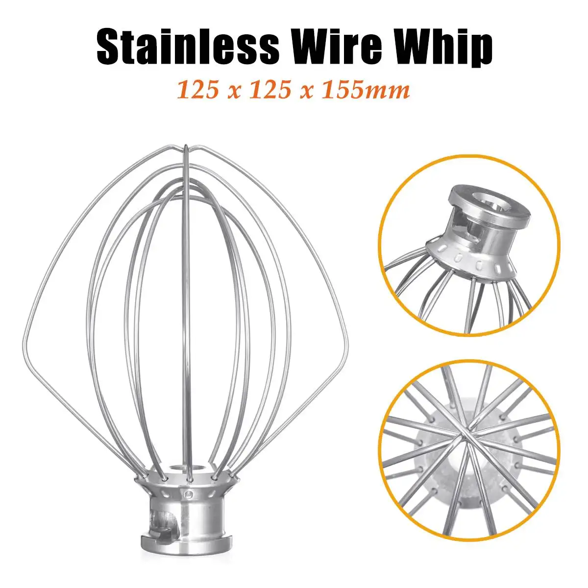 304 Stainless Steel Wire Whip Mixer Attachment For K45WW 9704329 4162165 9706446 4176070 K455 4169927 Egg Cream Mix
304 Stainless Steel Wire Whip Mixer Attachment For K45WW 9704329 4162165 9706446 4176070 K455 4169927 Egg Cream Mix