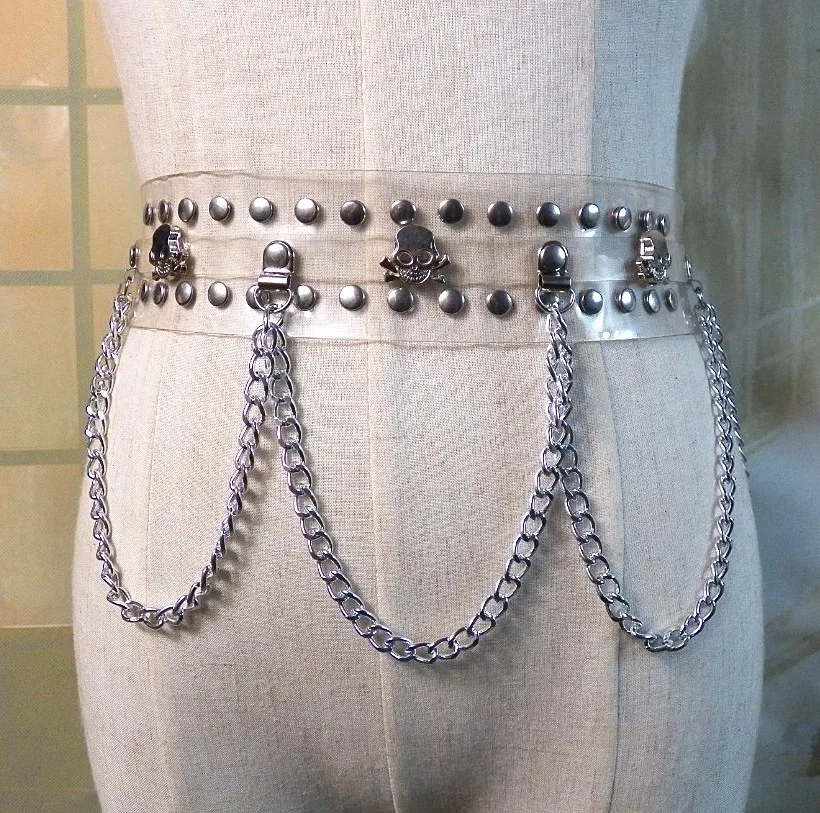 Punk Rock Belts For Gothic Girls Skull Rivet Binding Waistband Chain Belt Buckle PU Leather Waistband Women
Punk Rock Belts For Gothic Girls Skull Rivet Binding Waistband Chain Belt Buckle PU Leather Waistband Women