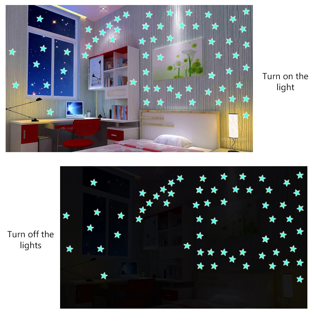 10 pcs Glow In Dark Luminous Fluorescent 3D Stickers Romantic Noctilucent Star Shape Wall Sticker Home Decoration Night Stars
10 pcs Glow In Dark Luminous Fluorescent 3D Stickers Romantic Noctilucent Star Shape Wall Sticker Home Decoration Night Stars