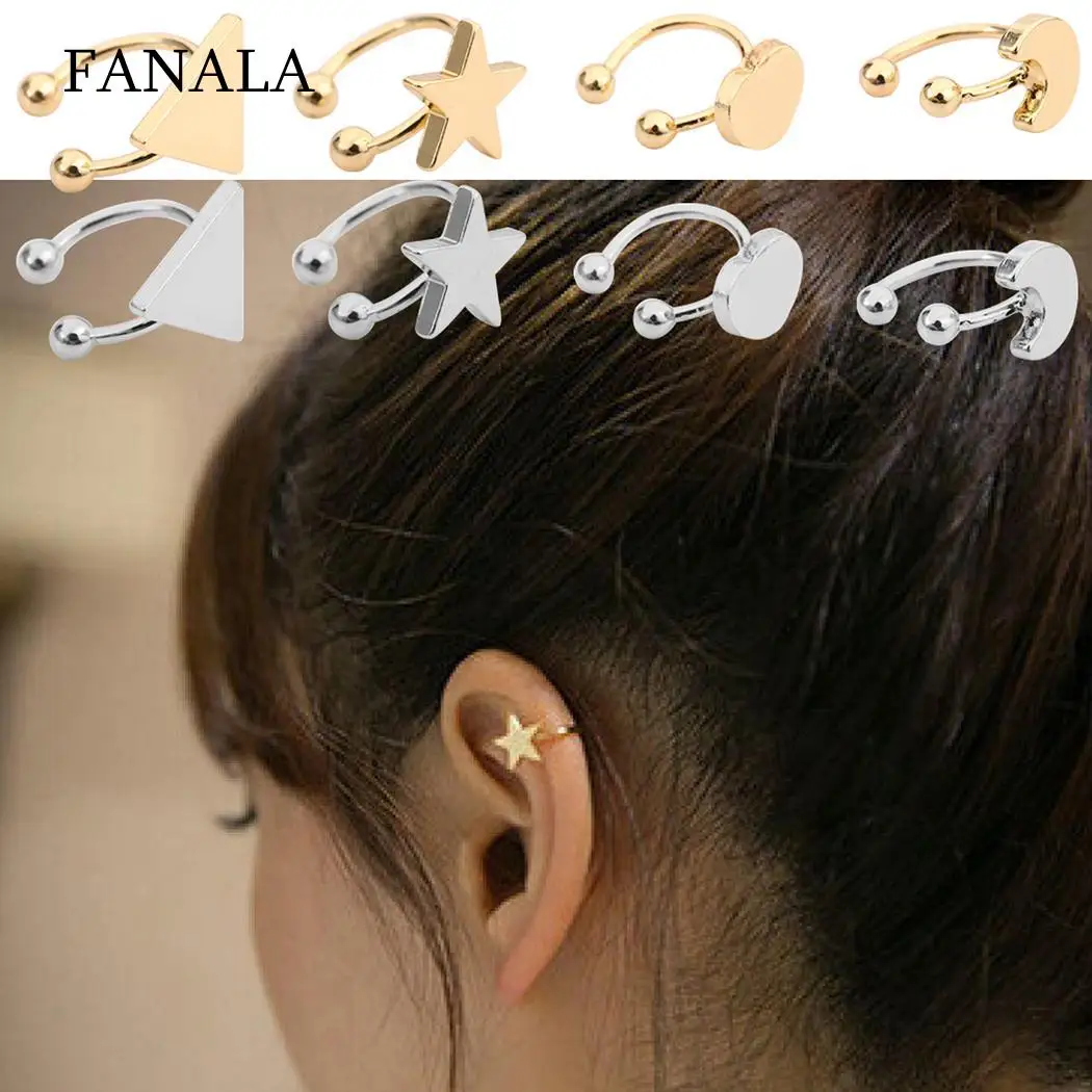 Women Geometric Heart Star Triangle Moon Ear Triangle, Moon, Heart, Stars Clip Fashion Gold, Silver Jewelry
Women Geometric Heart Star Triangle Moon Ear Triangle, Moon, Heart, Stars Clip Fashion Gold, Silver Jewelry