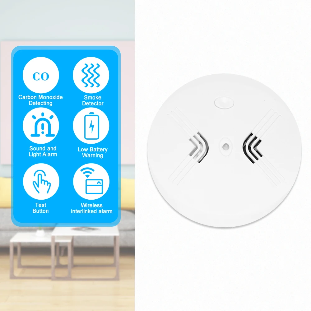 2PCS Cordless Standalone Wireless CO Gas Sensor & Smoke Detector Fire Alarm Photoelectric Carbon Monoxide Sensitive Alarm
2PCS Cordless Standalone Wireless CO Gas Sensor & Smoke Detector Fire Alarm Photoelectric Carbon Monoxide Sensitive Alarm