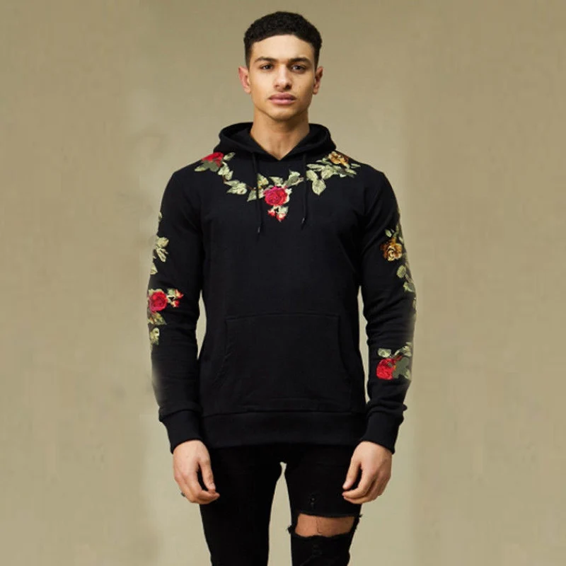 Men Embroidery Floral Hooded Pullover Hoodies High Street Fashion Cotton Hip Hop Slim Streetwear O-neck Hoodie Autumn
Men Embroidery Floral Hooded Pullover Hoodies High Street Fashion Cotton Hip Hop Slim Streetwear O-neck Hoodie Autumn