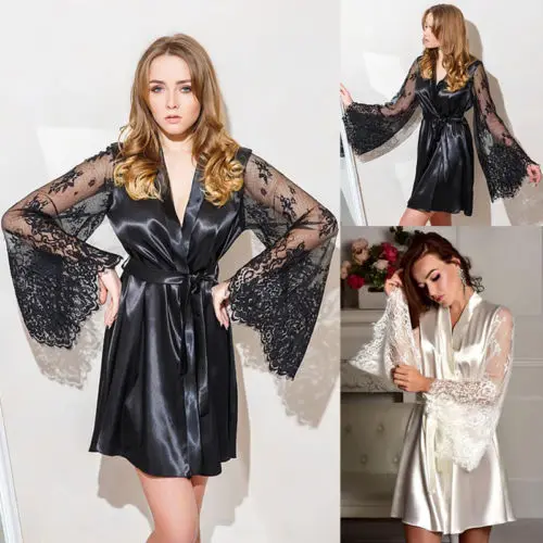 Lingerie Women Perspective Sleeve Silk Robe Gown Lace Robe Dress Lace Babydoll Nightdress Nightgown Sleepwear Clothing
Lingerie Women Perspective Sleeve Silk Robe Gown Lace Robe Dress Lace Babydoll Nightdress Nightgown Sleepwear Clothing